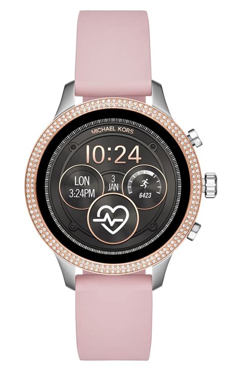 michael kors runway silicone touchscreen strap smart watch|michael kors runway smartwatch silver.